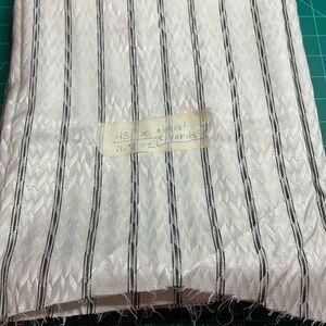 White, Black and Silver Striped Silk Fabric